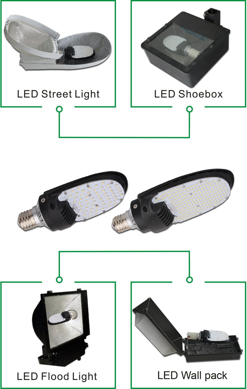 LED Corn Bulb 54W 5700K 6800 Lumens - Clear - E39 Base - 180 Degree - UL DLC Certified 5 Year Warranty
