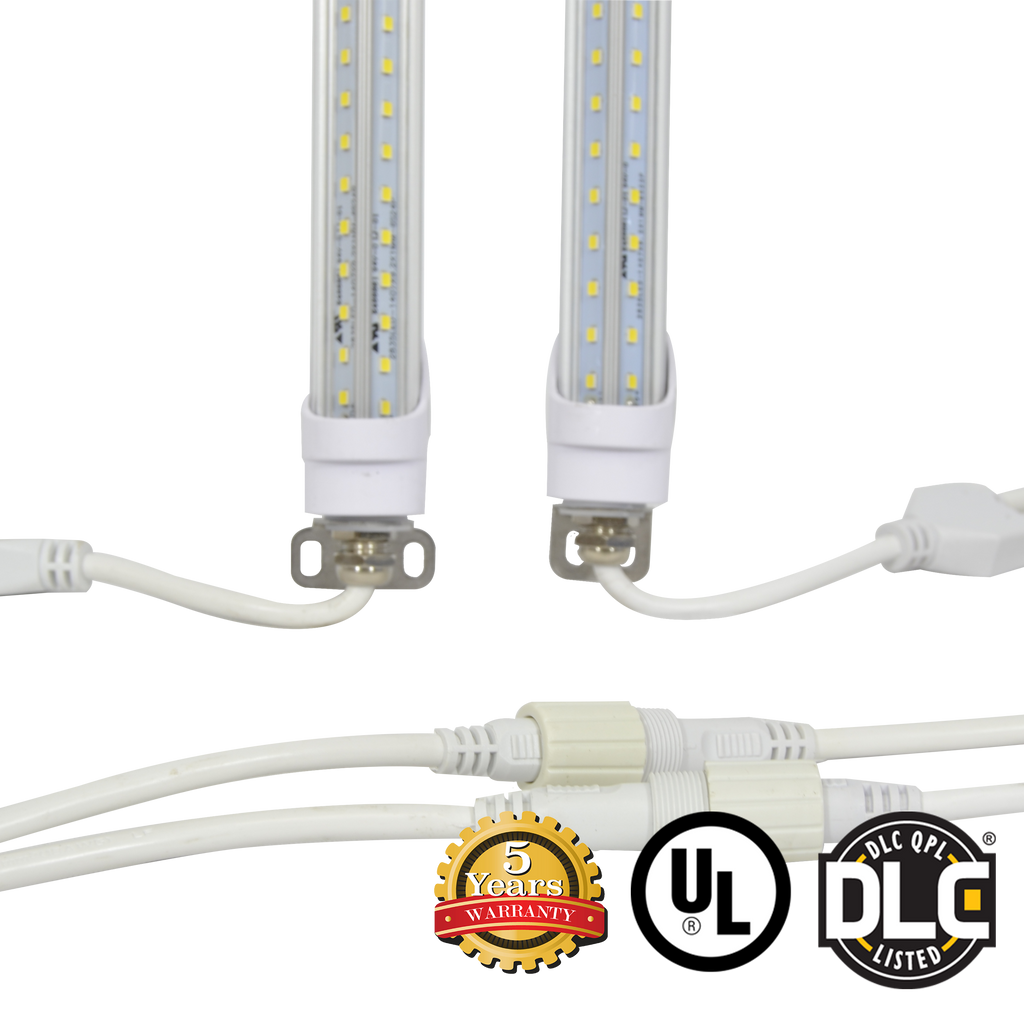 T8 6ft LED Refrigeration/Cooler Tube Light 30W 5700K 3300 Lumens - Clear - IP65 UL DLC Certified 5 Year Warranty