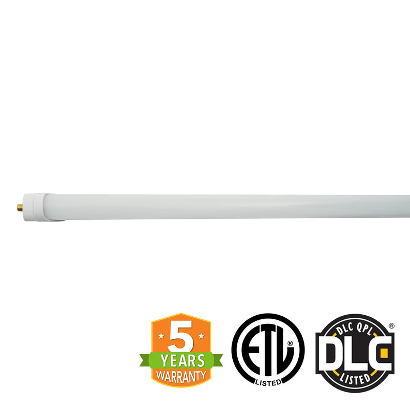 T8 8ft LED Tube Light - FA8 Base - 36W 4680 Lumens ETL DLC Certified 5 Year Warranty - Ballast Bypass Only