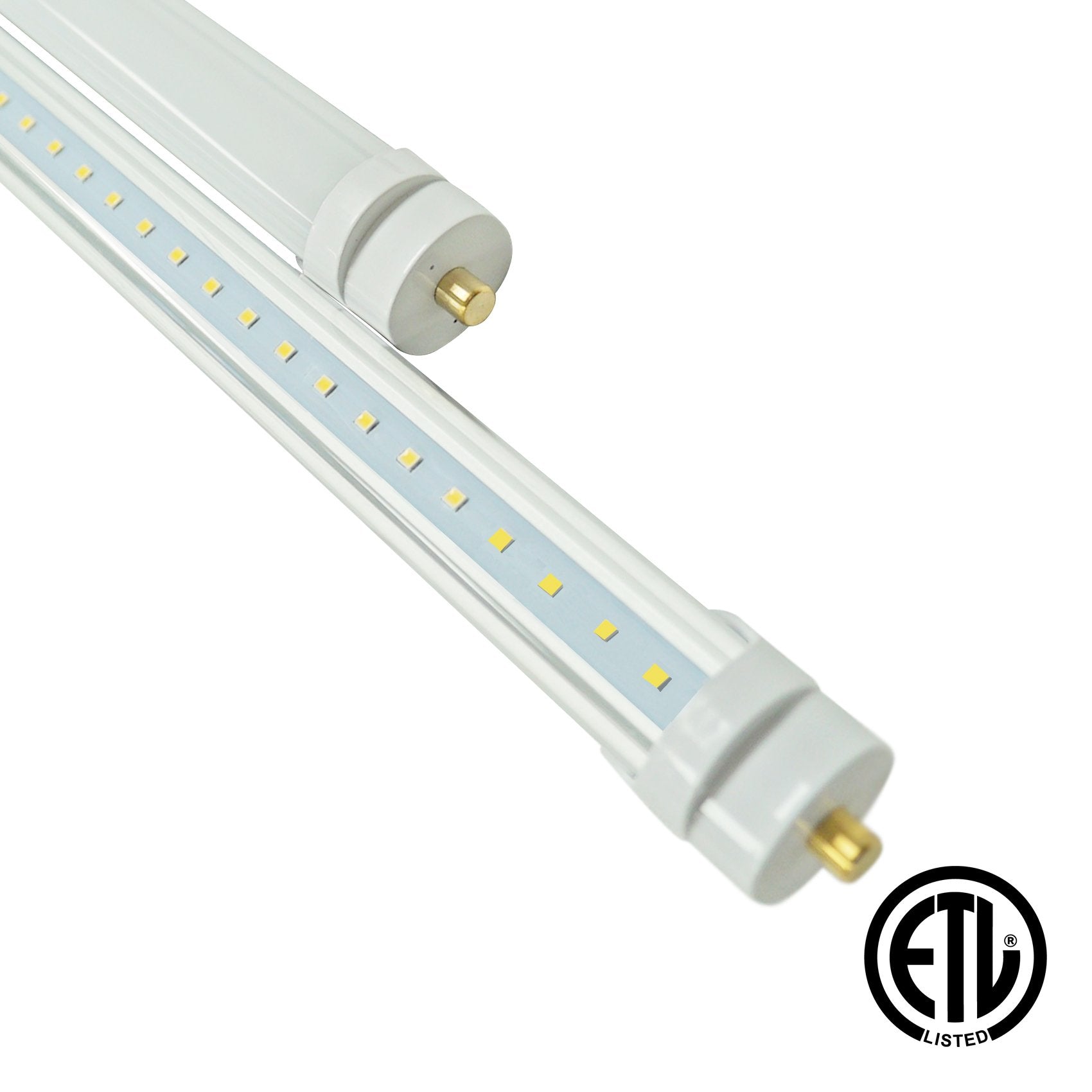 T8 8ft LED Tube Light - FA8 Base - 40W 4800 Lumens 6000K ETL Listed 3 Year Warranty - Ballast Bypass Only