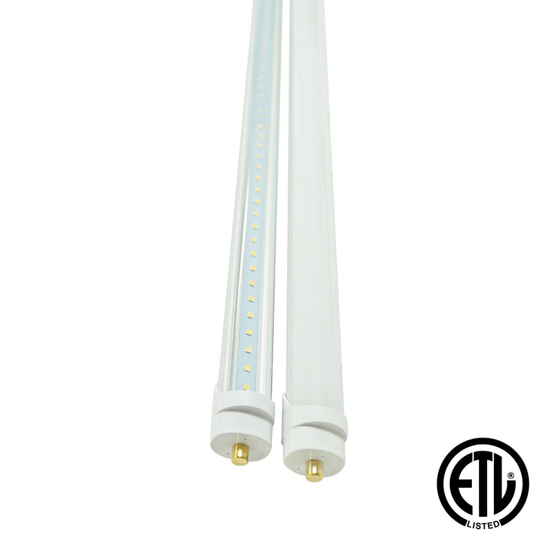 T8 8ft LED Tube Light - FA8 Base - 40W 4800 Lumens 6000K ETL Listed 3 Year Warranty - Ballast Bypass Only