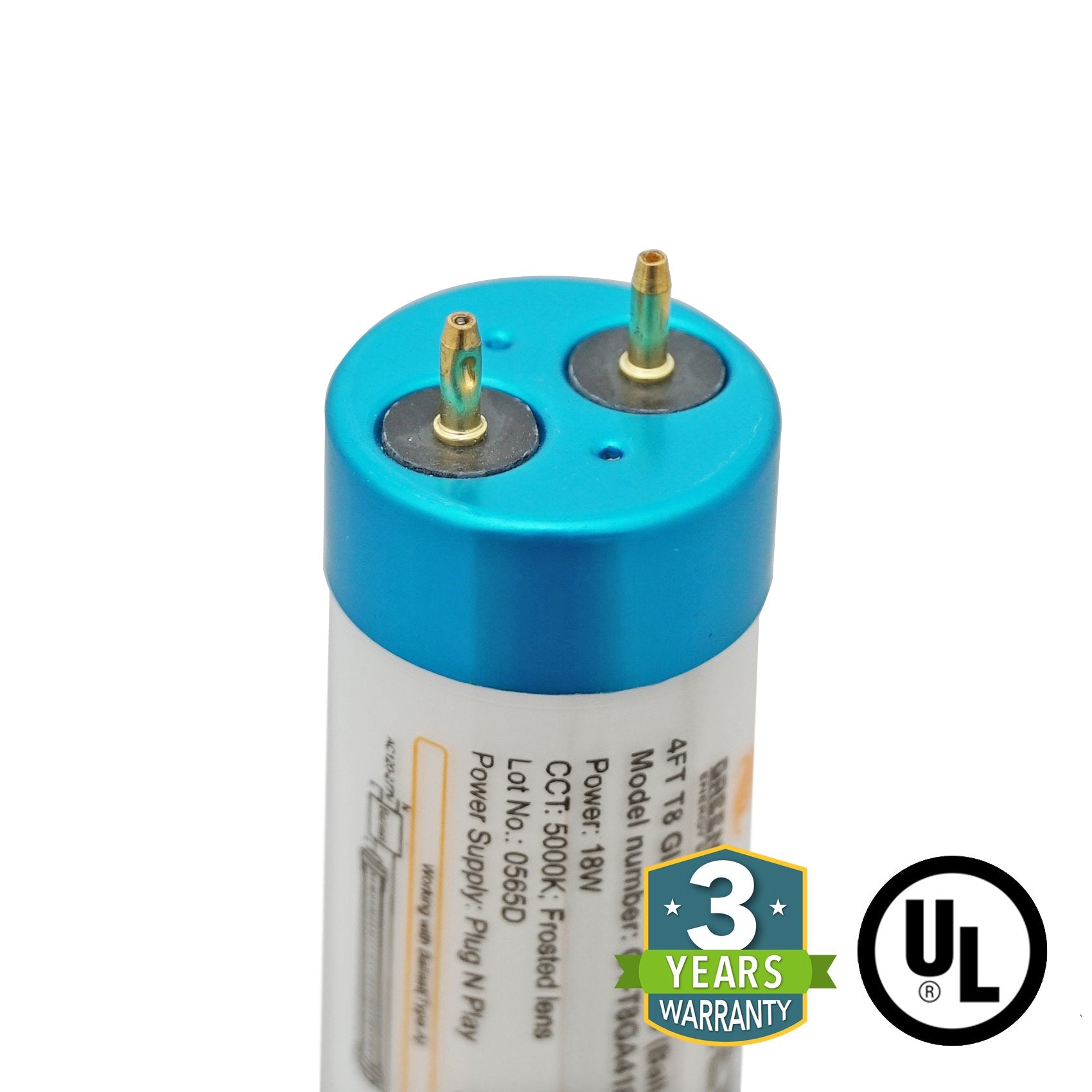 T8 4ft LED Tube Light - Glass - G13 Base - 18W 1800 Lumens UL Listed 3 Year Warranty - Ballast Compatible Only - Plug N Play - Pack of 25