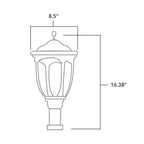 Solar Post Top LED Lamp 2000 Lumens IP65 - Solar Panel 12.5W - LED Street/Garden/Park Light - With Motion Sensor