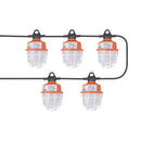 LED Temporary Work Light 100W 5000K 11000 Lumens IP65 UL Listed 5 Year Warranty - Construction String Light - 50ft - Set of 5