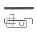 Modern Chandelier LED Light 150W Black - Rectangular Suspension - Dimmable