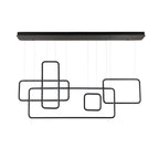 Modern Chandelier LED Light 150W Black - Rectangular Suspension - Dimmable
