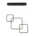 Modern Chandelier LED Light 66W Black - Square Linear Suspension