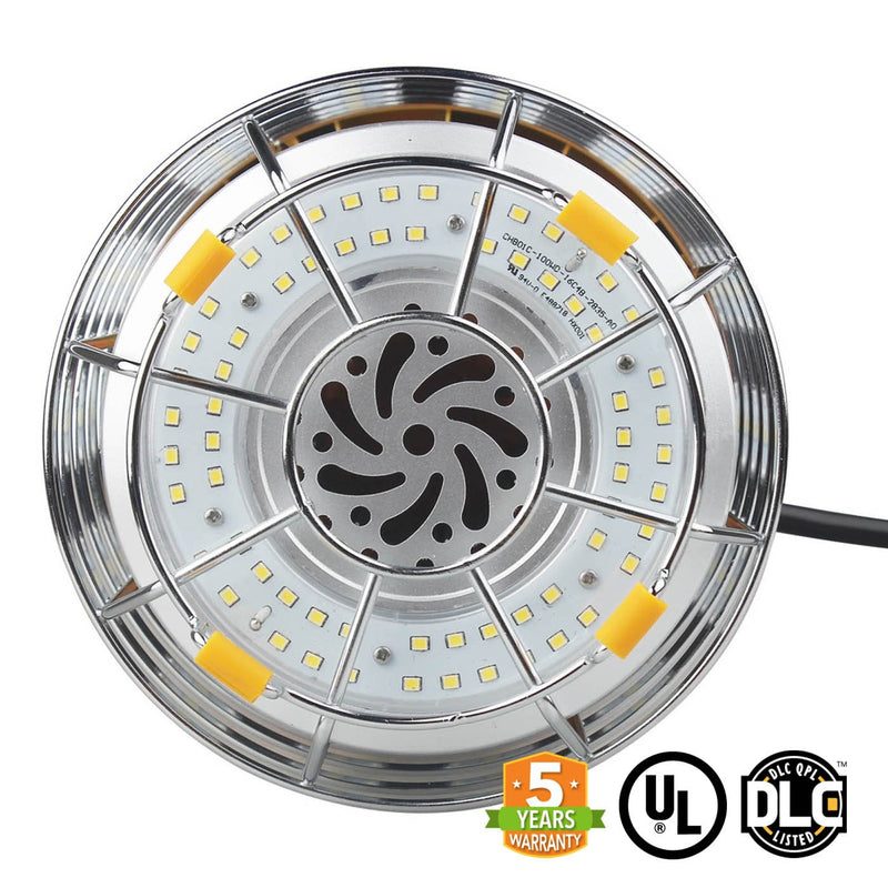 LED Industrial Corn/Temporary Work Light 60W 5700K 6900 Lumens - Clear - 285 Degree - IP65 UL Listed 5 Year Warranty - Hook Mount - Linkable