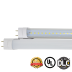 Hybrid T8 4ft LED Tube Light 18W 2682 Lumens UL DLC Certified 5 Year Warranty - Ballast Compatible or Bypass