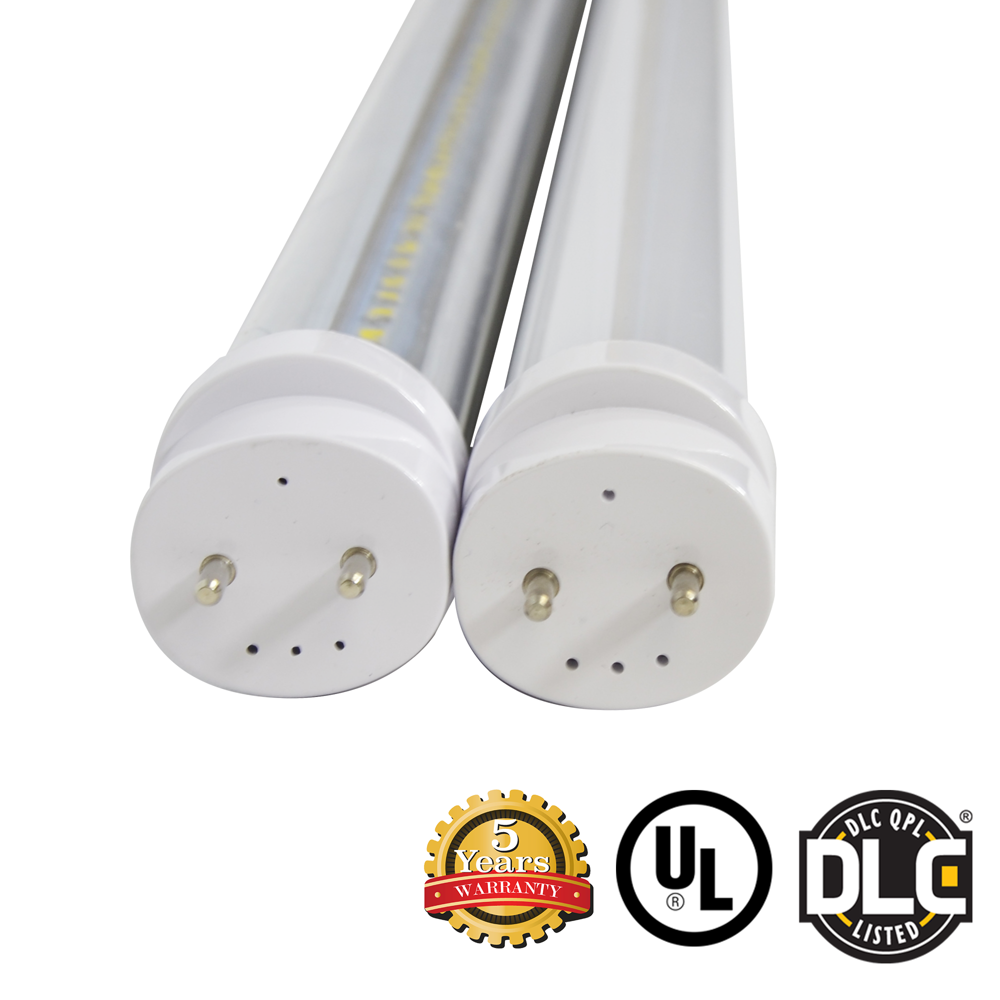 Hybrid Safe T8 4ft LED Tube Light 18W 2600 Lumens ETL DLC - With Thermal Safety Fuse - Ballast Compatible or Bypass - Pack of 30