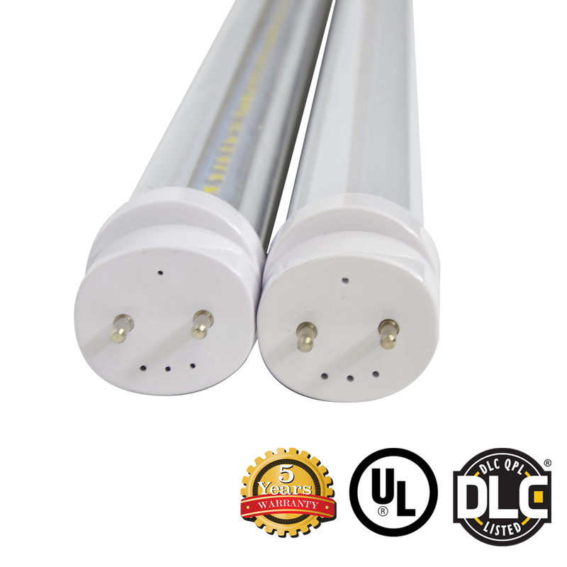 Hybrid Safe T8 4ft LED Tube Light 18W 2600 Lumens ETL DLC - With Thermal Safety Fuse - Ballast Compatible or Bypass - Pack of 30